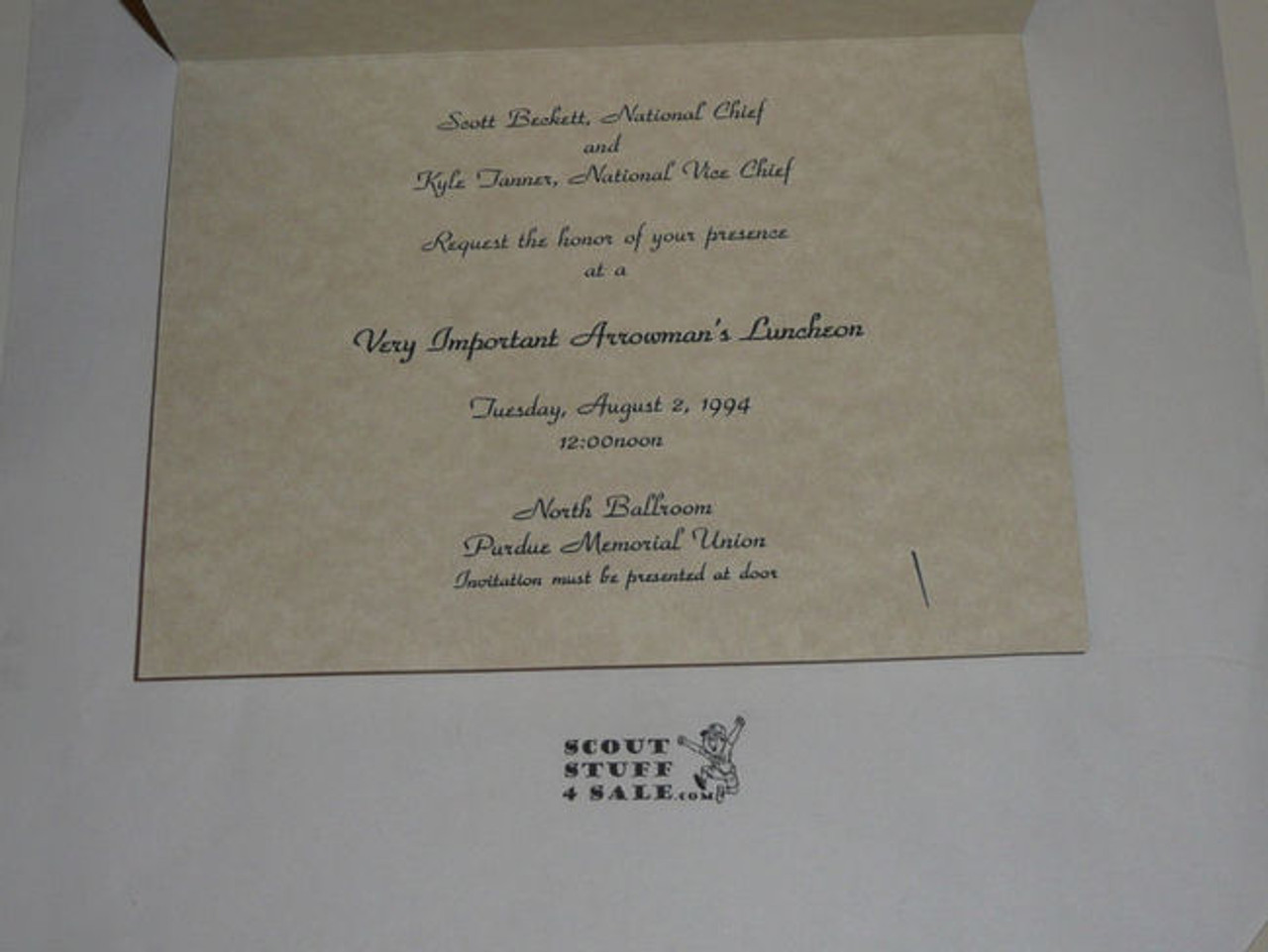 1994 National Order of the Arrow Conference Invitation to Conference Comm Lunch Invitation