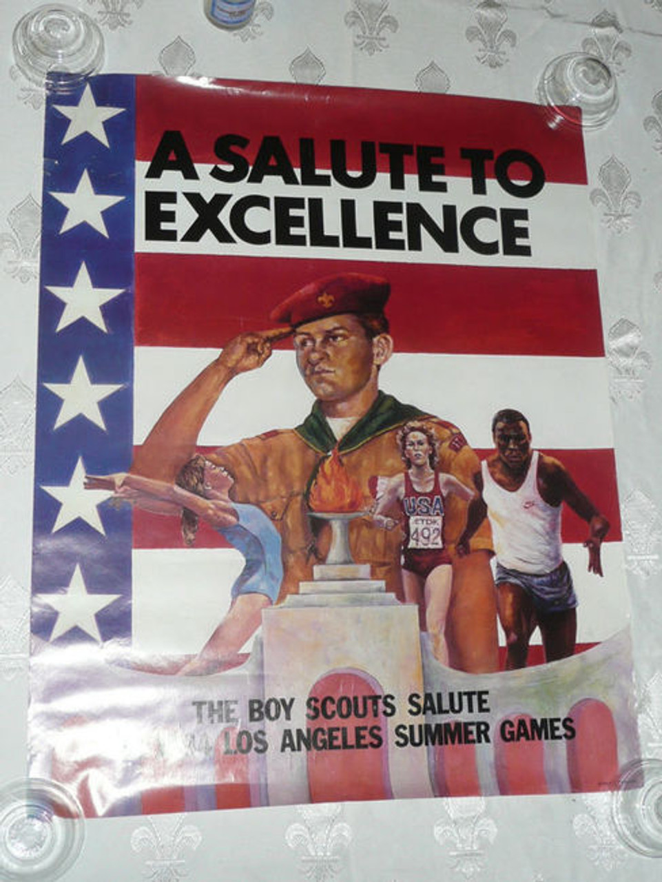 1984 Summer Olympics Boy Scout "A Salute to Excellance" Poster, Los Angeles