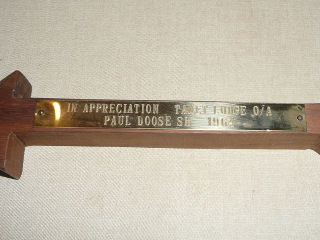 1964 Tamet Lodge #225, Crescent Bay Area Council, Wood Arrow with Engraving