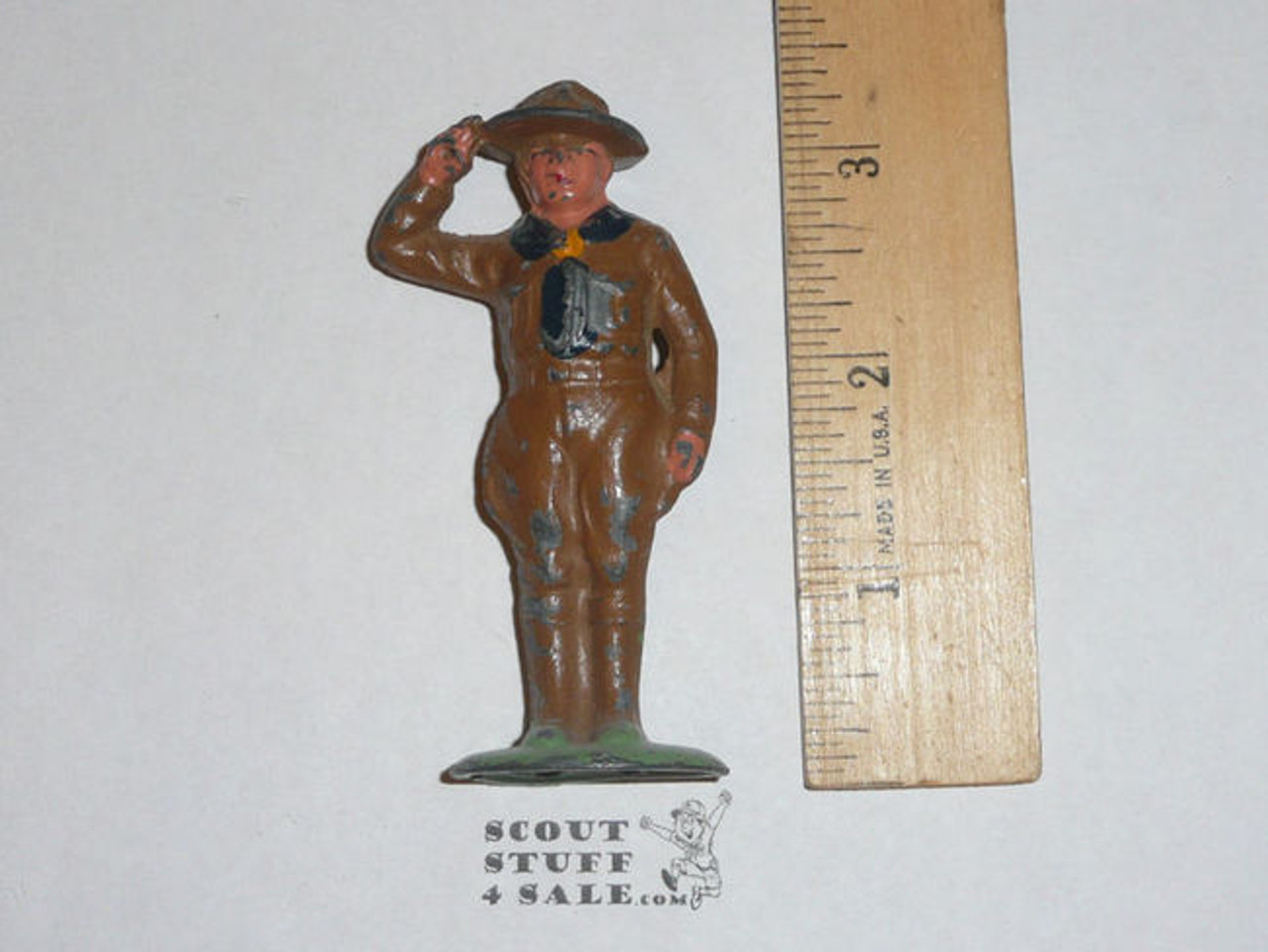 1920's Vintage Barclay B-183 Boy Scout Saluting #802 Lead Toy Soldier #2, used