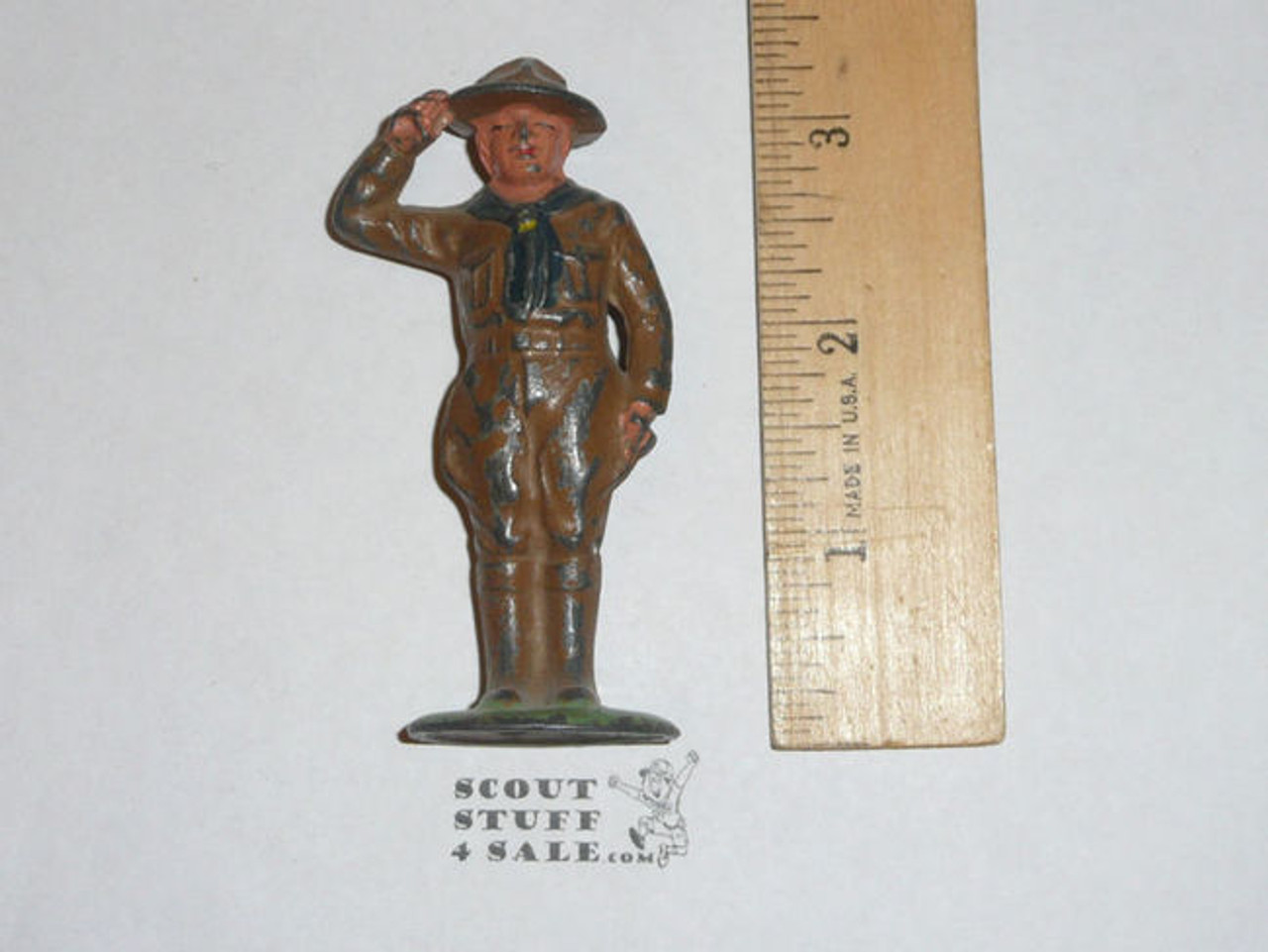 1920's Vintage Barclay B-183 Boy Scout Saluting #802 Lead Toy Soldier, used