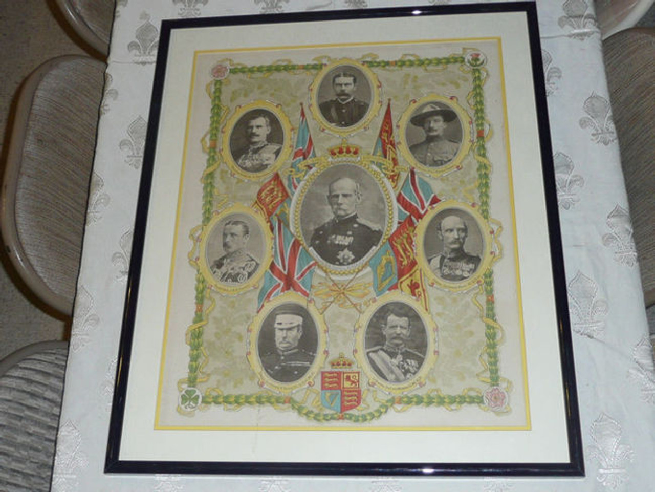 1900 British Heros Boer War Color Poster, Baden Powell, Framed and Matted