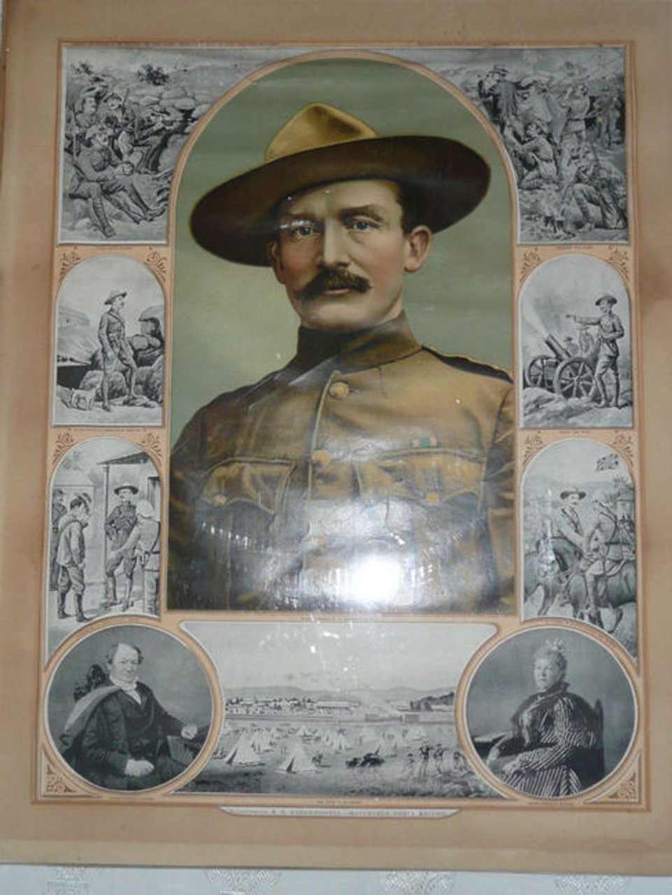 "Major General R. S. Baden Powell" Color Print of Baden Powell 1900's