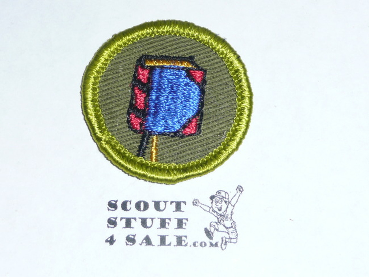 Bookbinding (with ribbon) - Type F - Rolled Edge Twill Merit Badge (1961-1968)