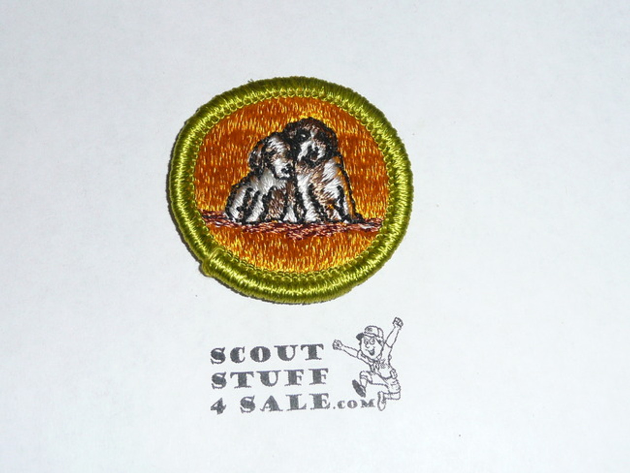 Dog Care - Type G - Fully Embroidered Cloth Back Merit Badge (1961-1971)