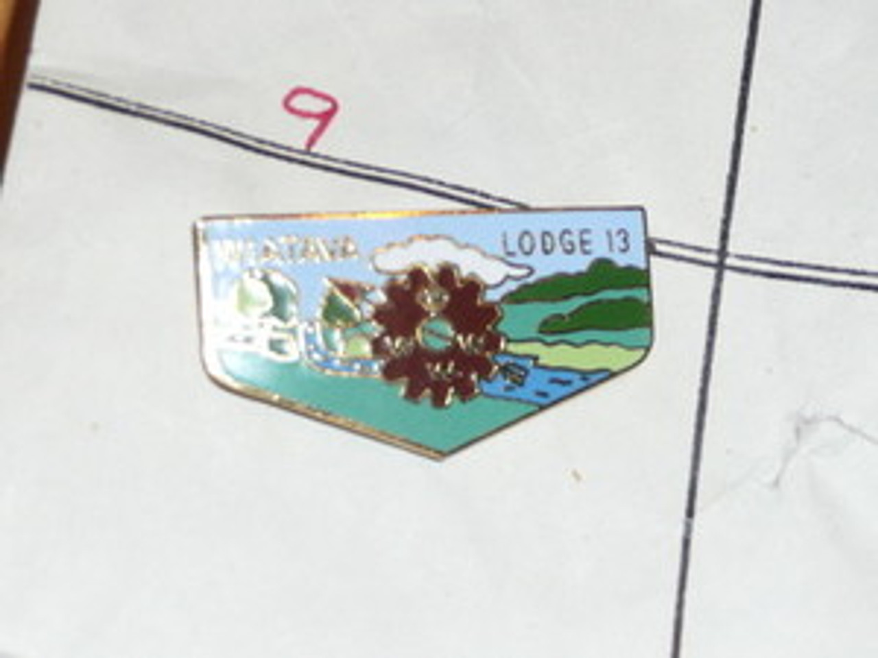 Wiatava O.A. Lodge #13 Flap Shaped Pin - Scout