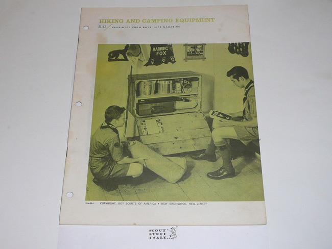 Hiking and Camping Equipment Boys' Life Reprint #BL-42, 3-63 Printing