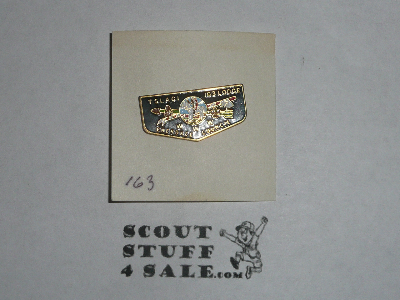 Tslagi O.A. Lodge #163 Flap Shaped Pin - Scout