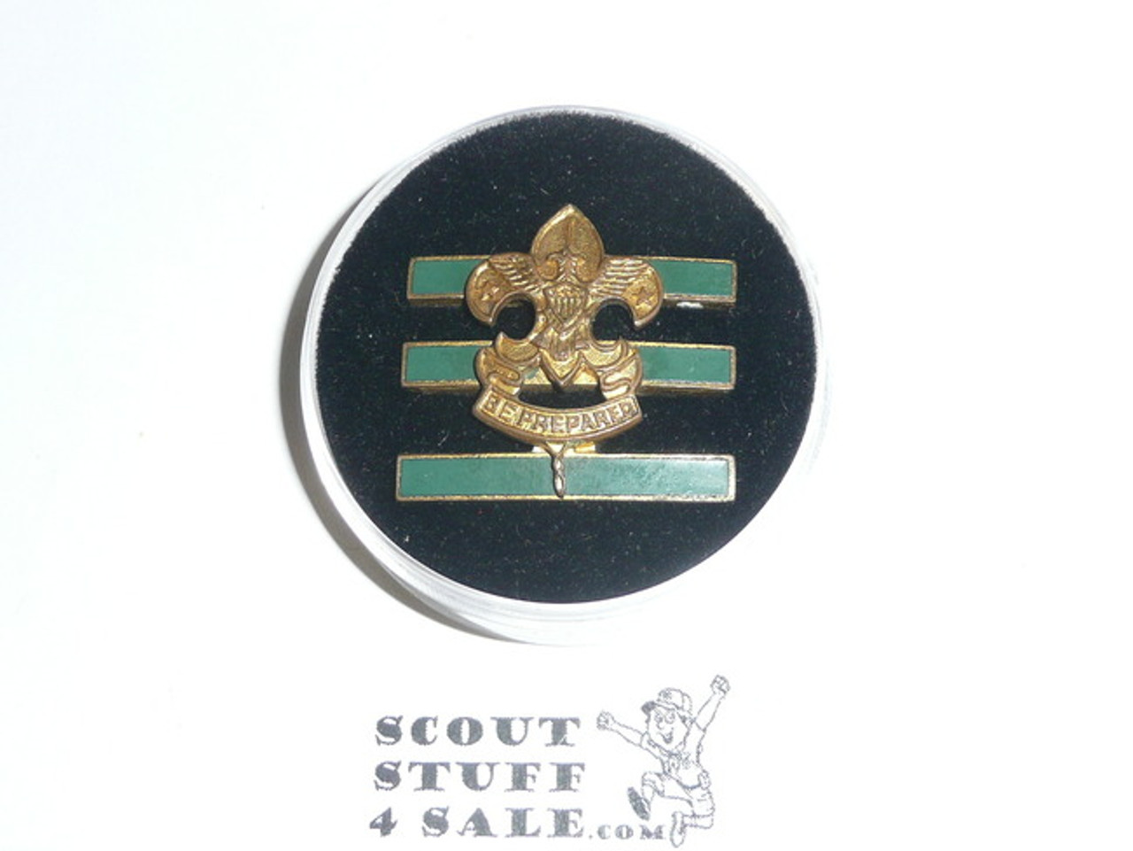 Junior Assistant Scoutmaster Hat Pin, Squatty Crown, Post with spin lock 21273