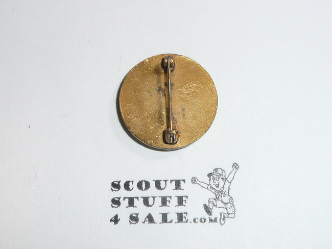 Assistant Scoutmaster Collar Brass, Tall Crown, Spin Lock Back, 1930's