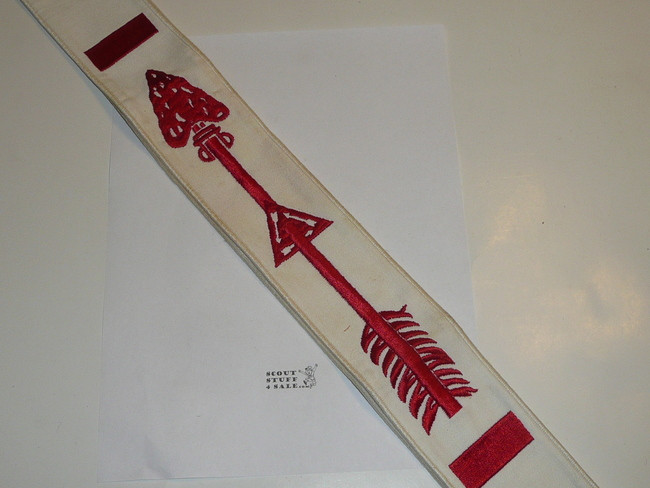 1960's Embroidered On Twill Vigil Order of the Arrow Sash, Heavy Twill With Narrow Edge Border, Unused-like new Condition, 28-30"