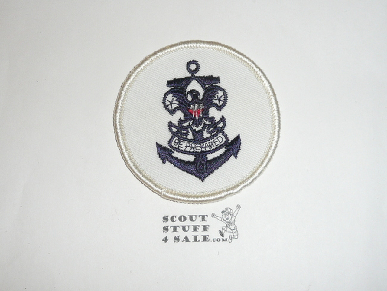 Sea Scout Universal Emblem Patch on White Twill, 1980's