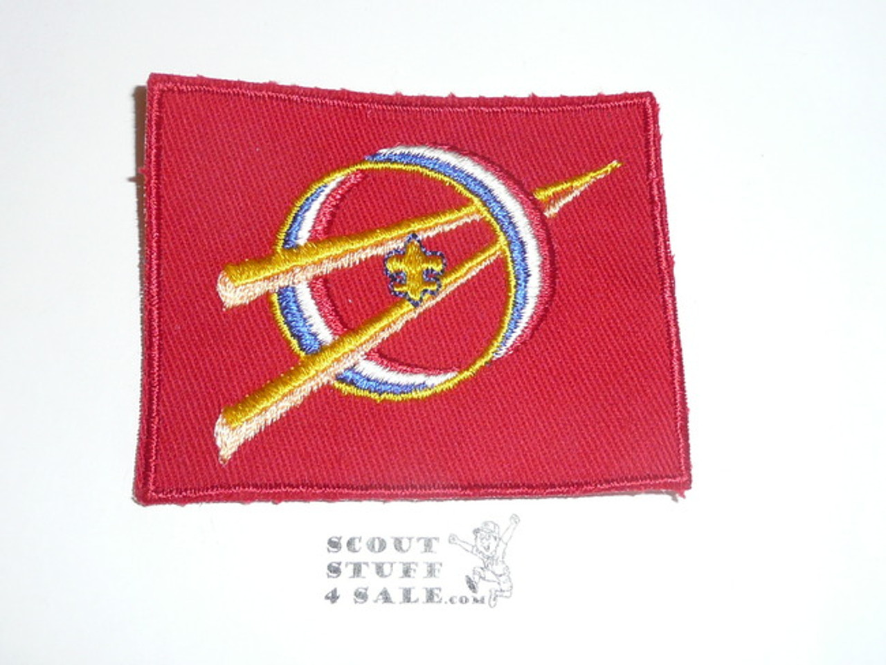 Explorer Scout Universal Emblem from the 1970's in Red with cut edge border