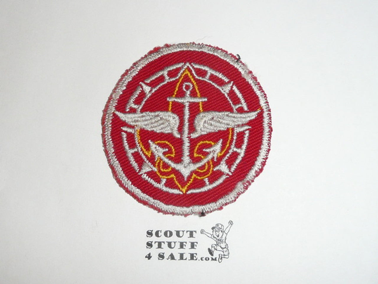 Universal Senior Scout  and Explorer Emblem Patch on Red (EX-07), CAW Design.