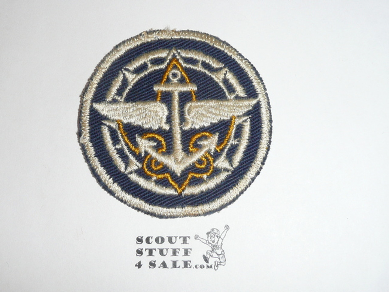 Universal Senior Scout  and Explorer Emblem Patch on Red (EX-07), CAW Design