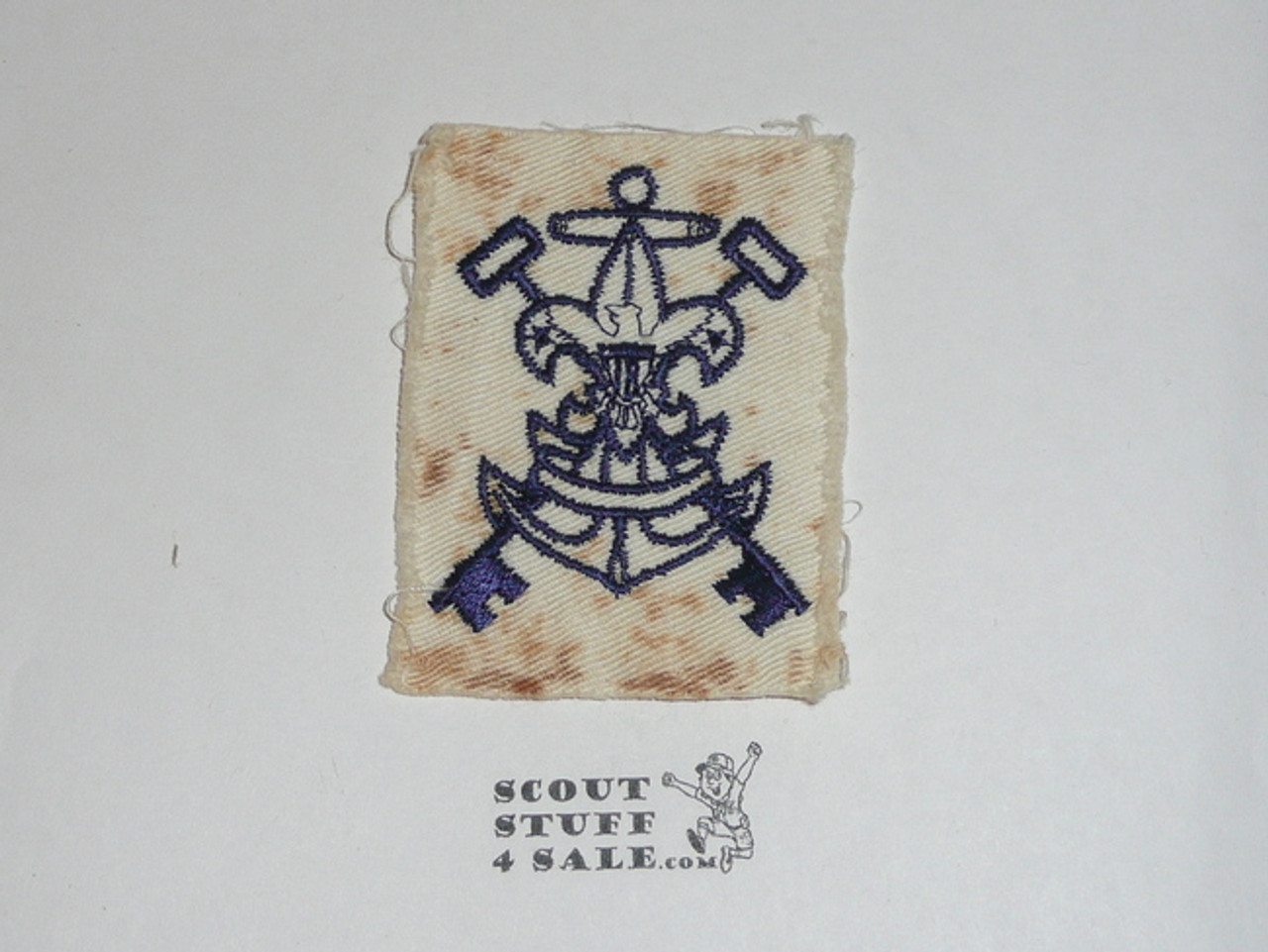 Sea Scout Position Patch, Purser on white twill, 1960's, some glue on back