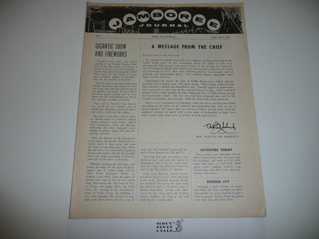 1957 National Jamboree Complete Set of Jamboree Journal Newspapers