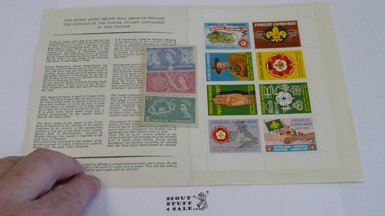 1957 World Jamboree Set of 8 Stamps plus 3 UK Special Stamps