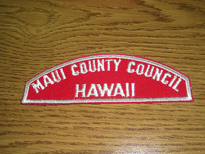 Maui County Council Red/White Council Strip - Scout