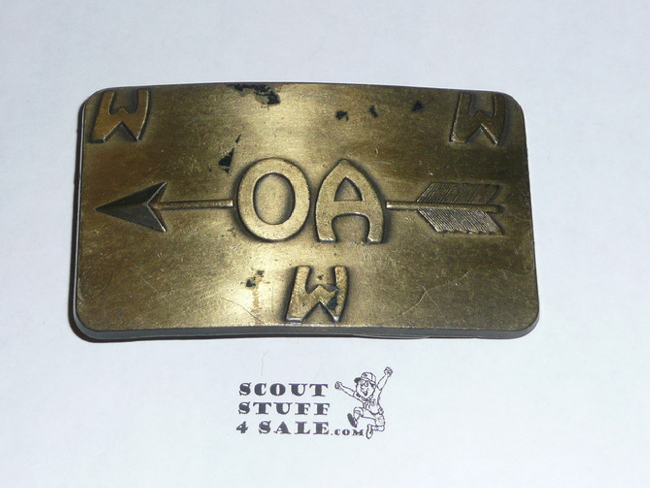 Order of the Arrow Bronze Belt Buckle, shows wear