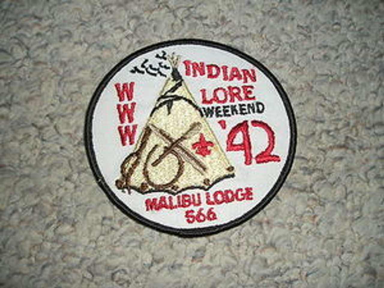 Order of the Arrow Lodge #566 Malibu 1992 Indian Lore Weekend Patch - Scout