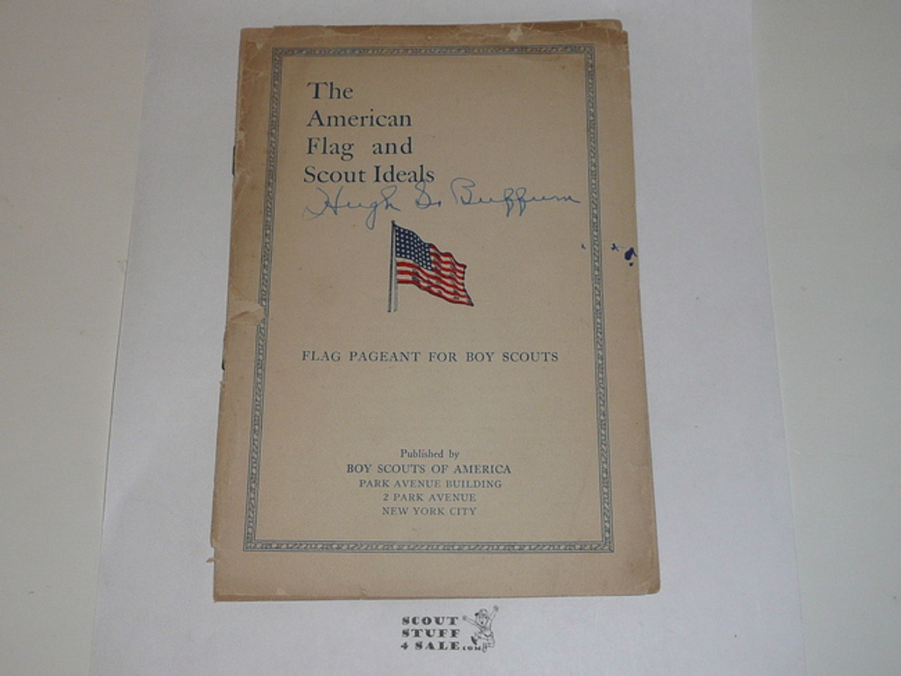 1930 The American Flag and Scout Ideals - Flag Pageant for Boy Scouts, cover separated