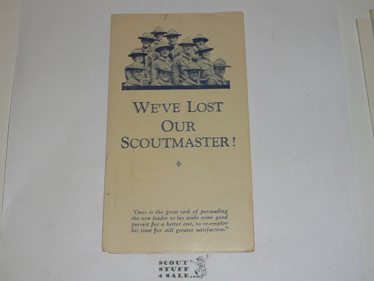 1930's We've Lost Our Scoutmaster, Boy Scout Promotional Brochure