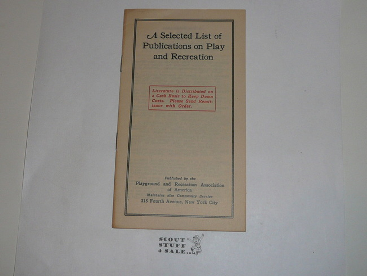1940's A Selected List of Publications on Play and Recreation, by Playground and Recreation Association of America