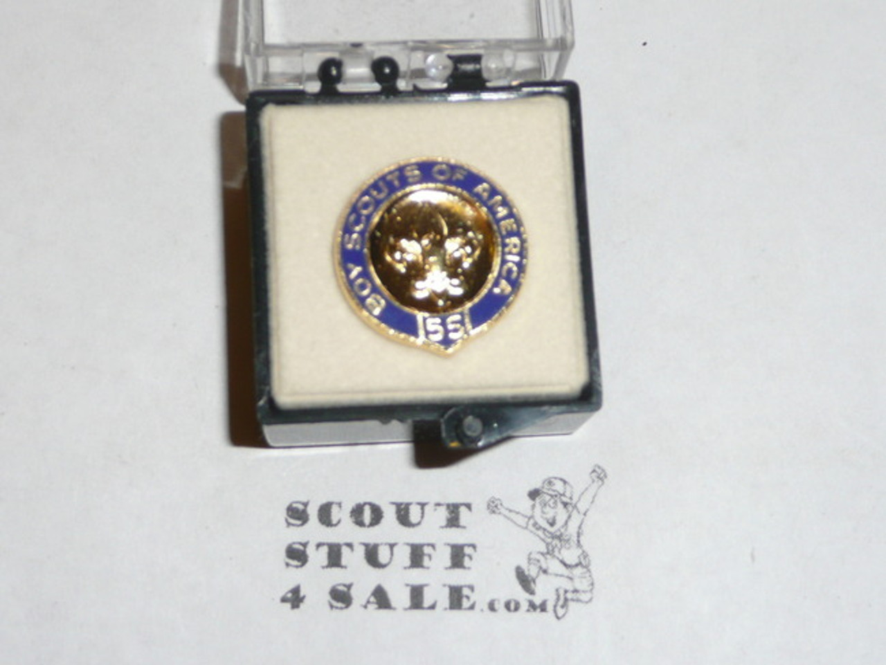 55 Year Veteran Pin, New in Box, 1980's issue, post mount