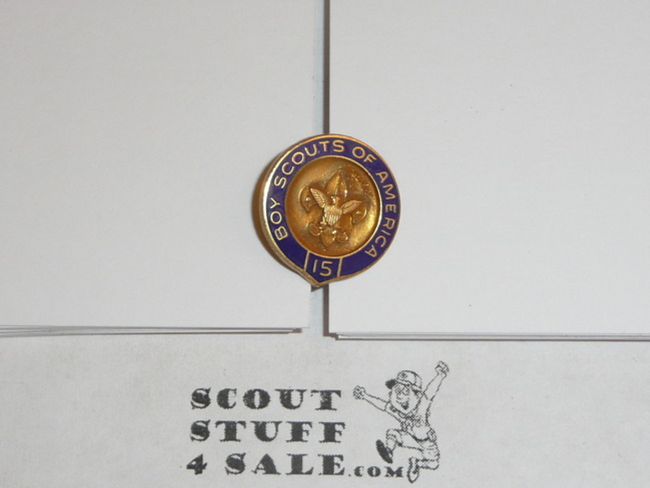 15 Year Veteran Pin, 1960's Issue, Robbins, 10K GOLD, Post Back