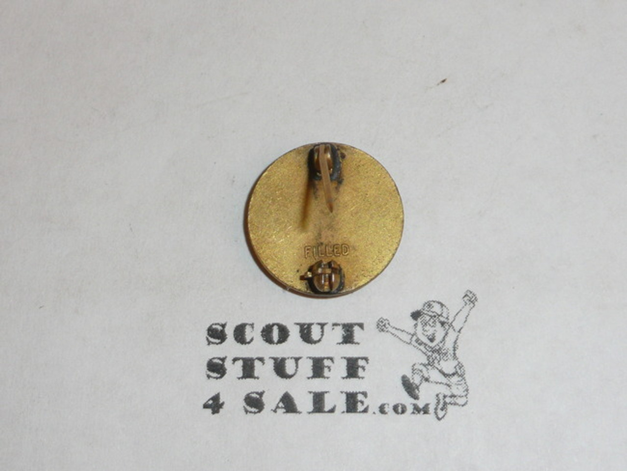 10 Year Veteran Pin, 1930's Issue, Gold Filled, Marked "Filled"