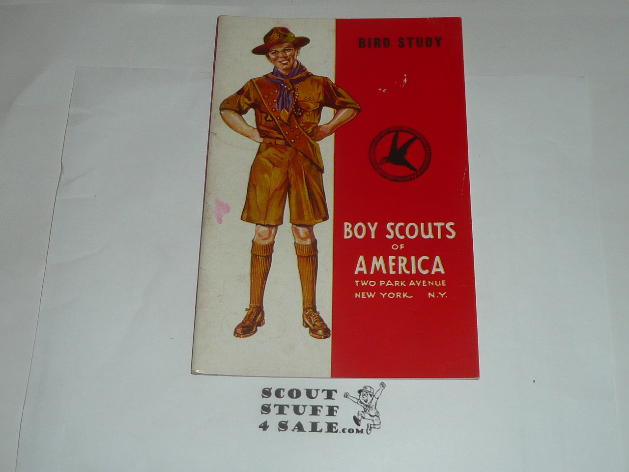 Bird Study Merit Badge Pamphlet, Type 4, Standing Scout Cover, 12-40 Printing