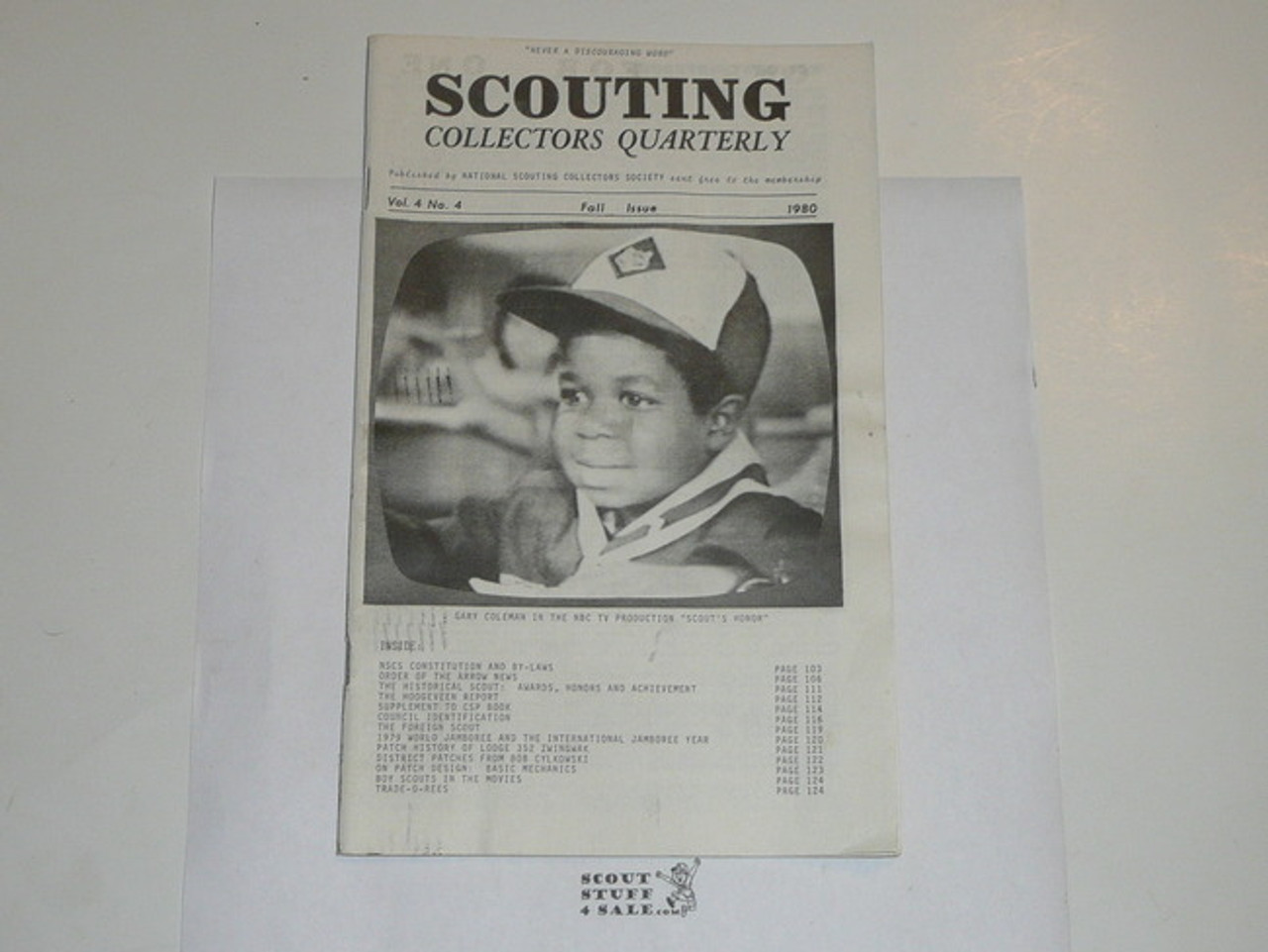 Scouting Collecters Quarterly Newsletter, 1980 Fall, Vol 4 #4