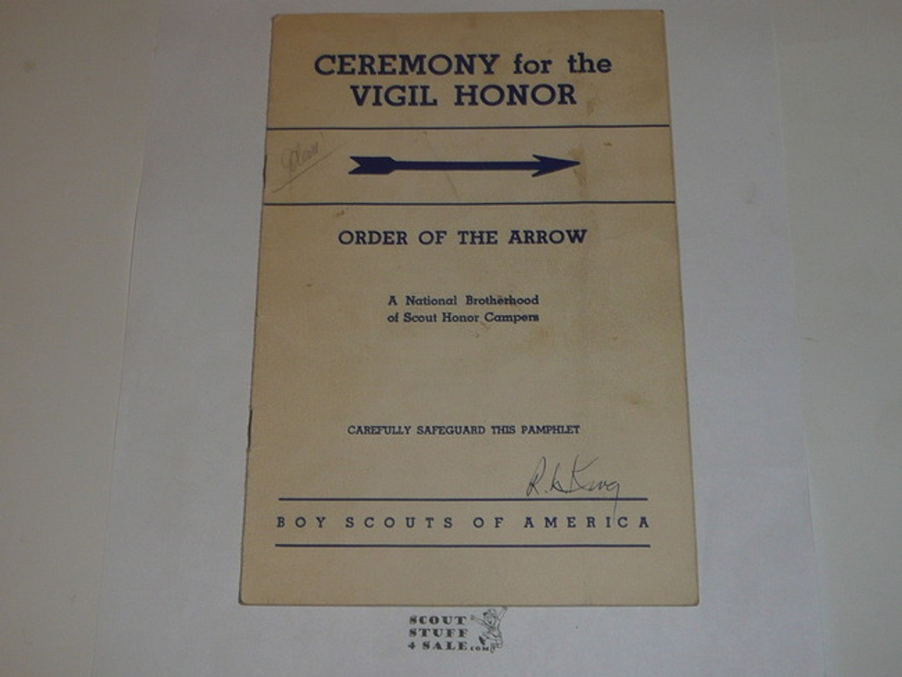 Vigil Ceremony Manual, Order of the Arrow, 1956, 5-56 Printing