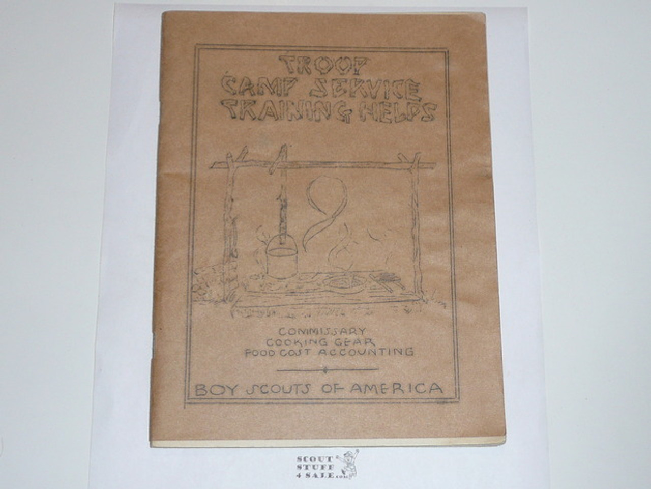 Troop Camp Service Training Helps Commissary Cooking Gear and Food Cost Accounting, 1920's Printing, Boy Scout Service Library