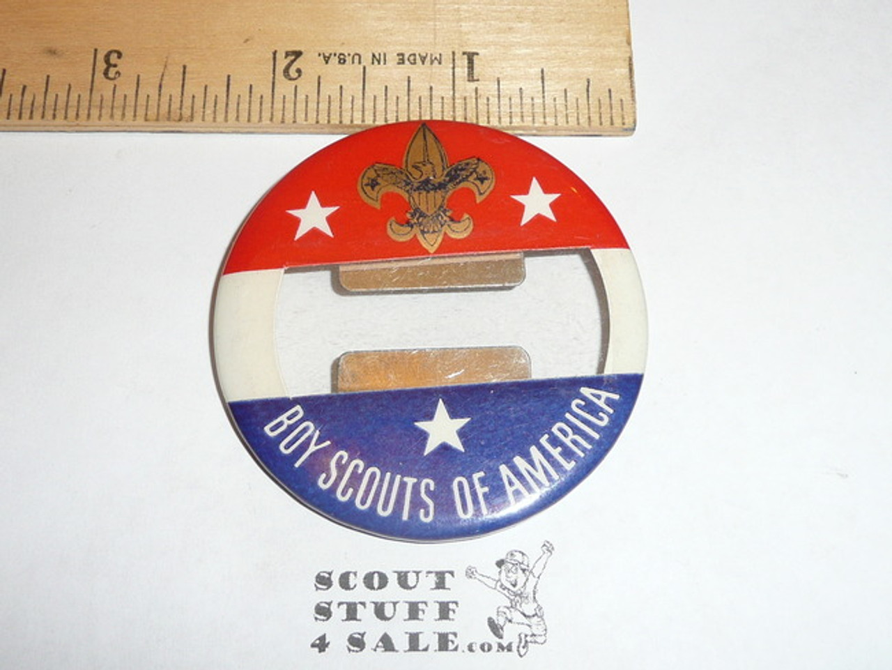 BSA Blank Position Badge Red/White/Blue Celluloid Boy Scout Button