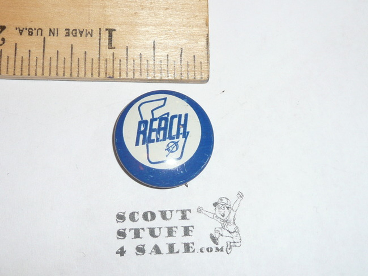 Explorer Scout Reach Metal  Boy Scout Button
