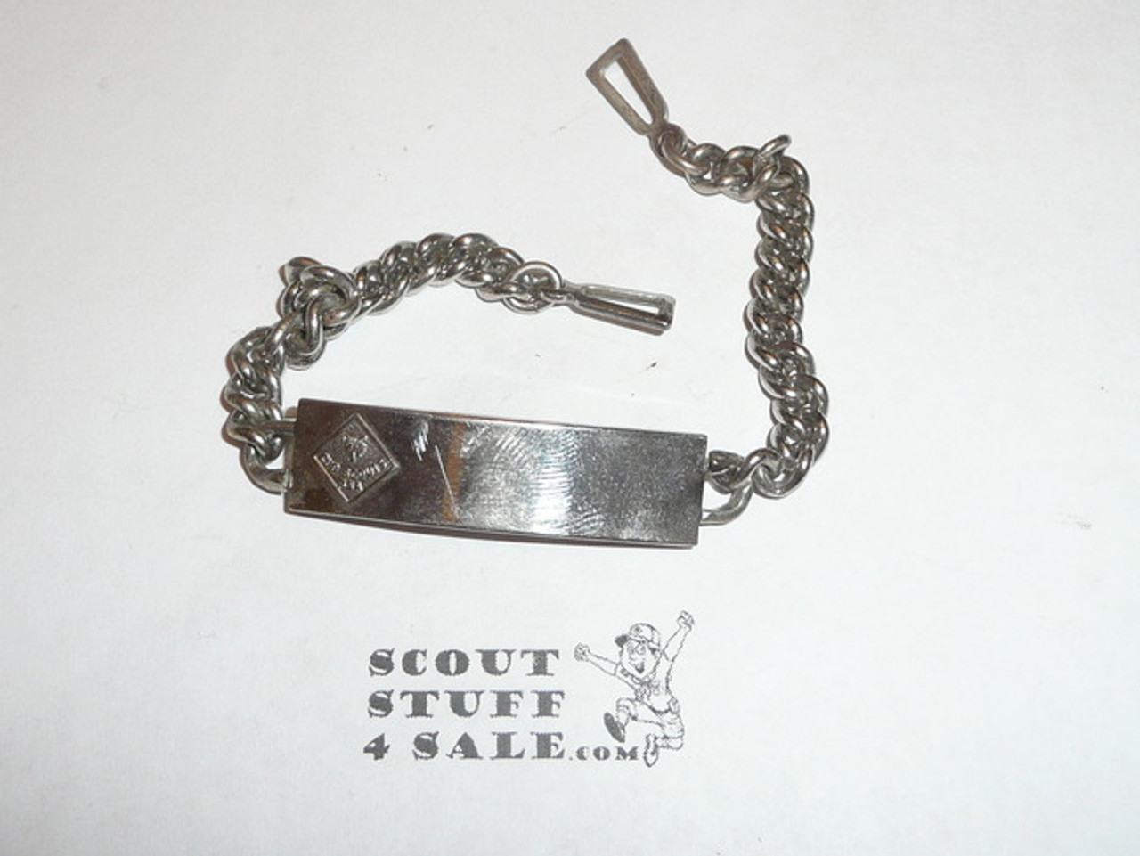 Cub Scout Identification ID Bracelet, marked nickel silver