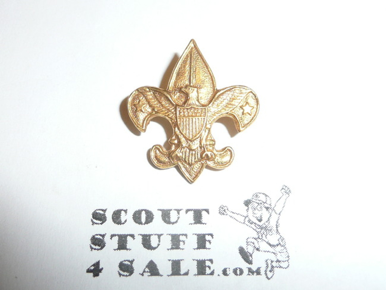 Tenderfoot Scout Rank Pin (Could be used as Generic Scouting Collar Pin), Safety Pin Clasp, 20mm Wide, Be Prepared & BS of A & Pat. 1911 back markings, Flat Back