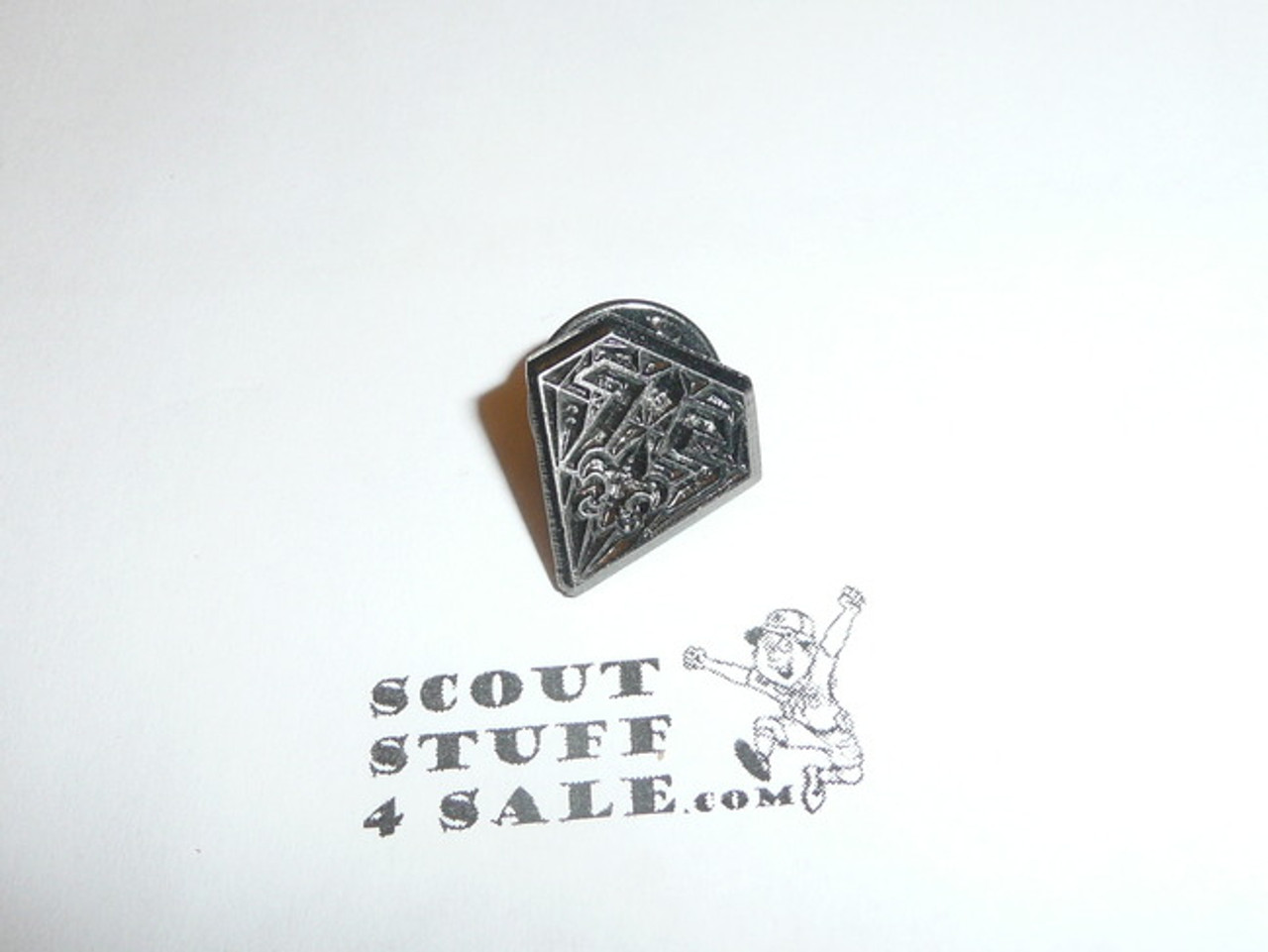 BSA 75th Anniversary Diamond Pin, pewter color