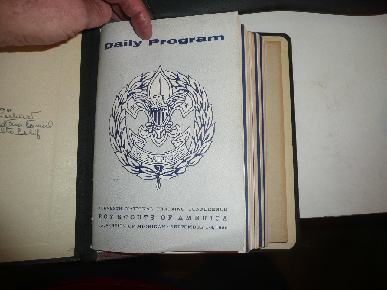 1959 Eleventh National Training Conference of Scout Executives Notebook Complete with inserts