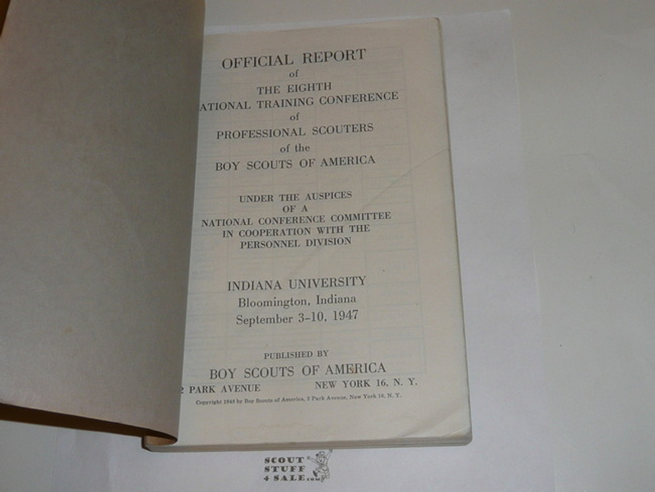 1947 Eighth National Training Conference of Scout Executives Book