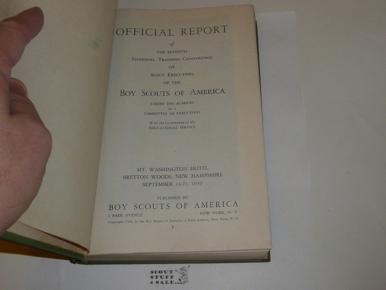 1939 Seventh National Training Conference of Scout Executives Hardbound Book