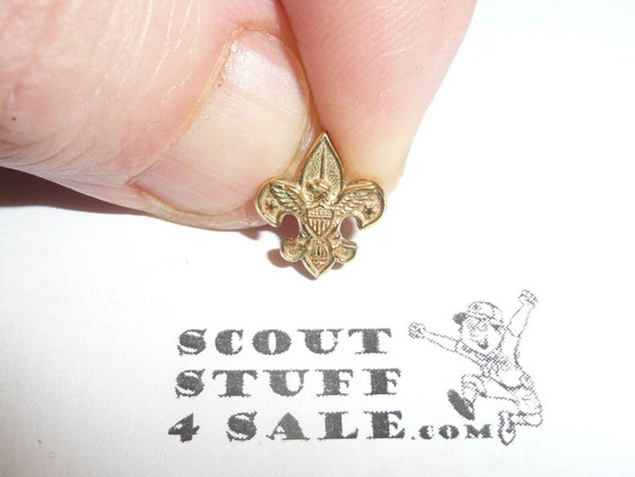 Boy Scout Lapel Pin, Gold Emblem, crude clasp