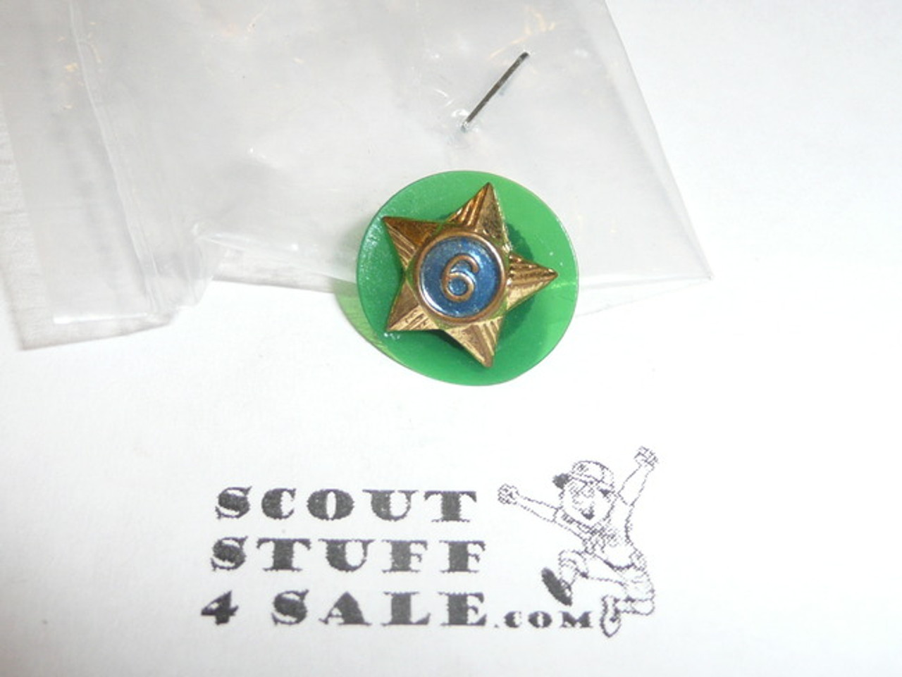 Boy Scout 6/9 Year Pin, Spin Back