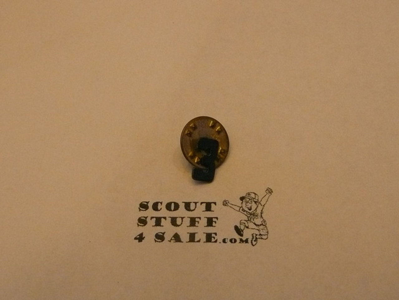 Cub Scout Metal Den Number Pin, Den 3