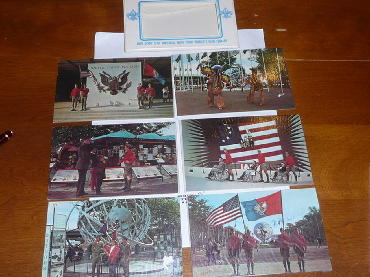 1964-65 World's Fair Boy Scout Post card Complete Set of 6 cards