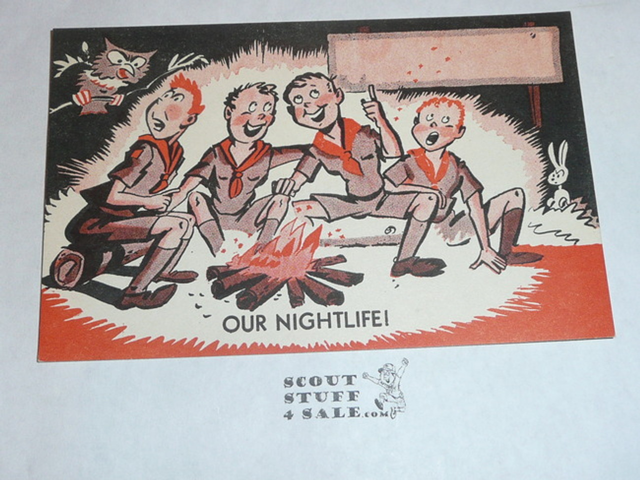 Generic BSA National Supply Cartoon Post card, Our Niightlife, 1947