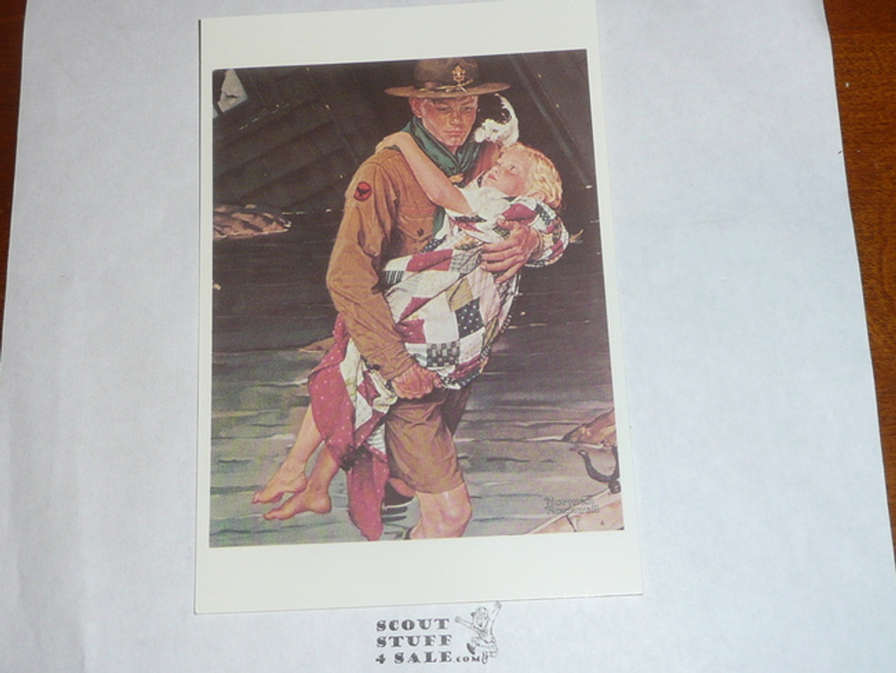 A Scout is Helpful by Norman Rockwell, 5x7 Post card