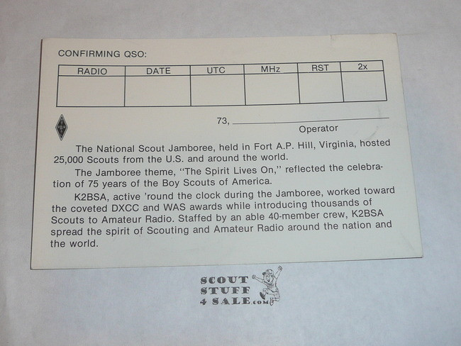 1985 National Jamboree Post Card, K2BSA Radio Station